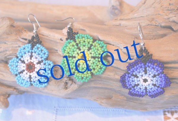 画像2: ウイチョル-ビーズのピアス・ペヨーテ (2)