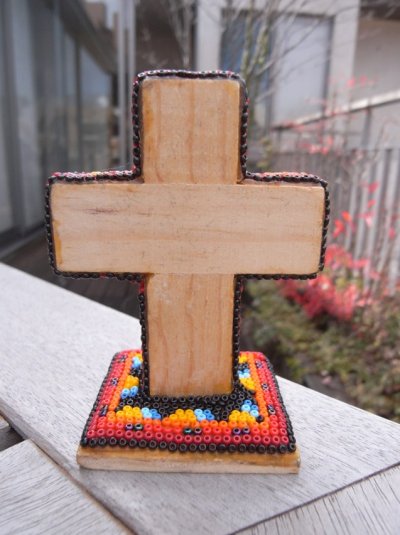画像3: ウイチョル族のビーズアート「クロス（十字架）・うさぎ」