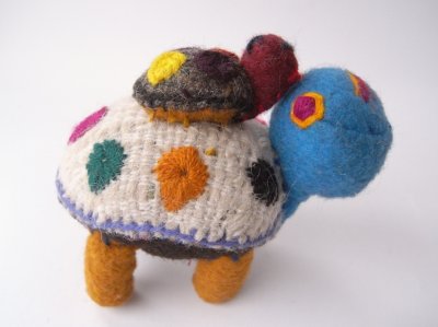 画像3: メキシコ・手織り・手作りぬいぐるみ「カメ親子」