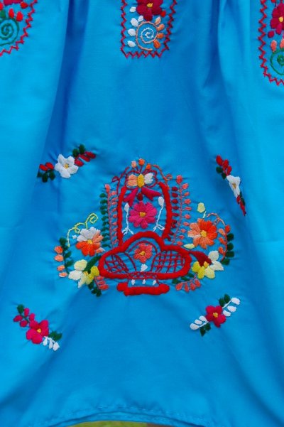 画像2: メキシコ刺繍のワンピース(キッズ）