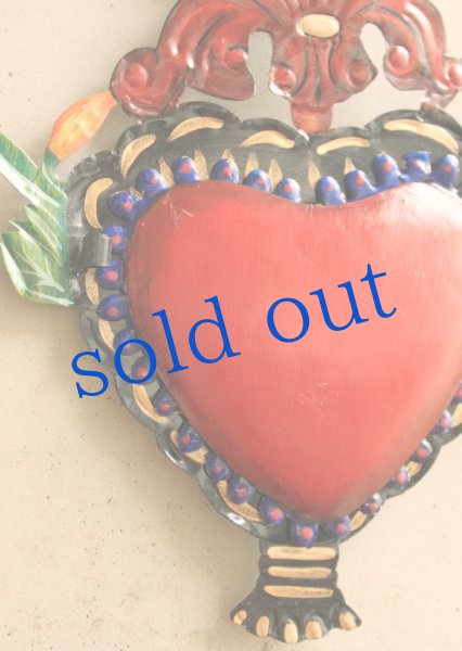 画像3: ハートと平和の鳥・ブリキの壁掛け&ミラー (3)