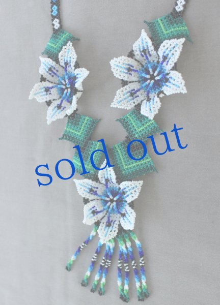 画像2: ウィチョルビーズの花ネックレス (2)