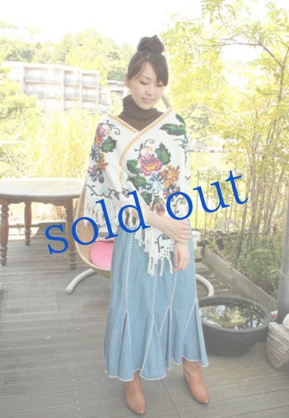 画像3: プエブラ州の刺繍ポンチョ (3)