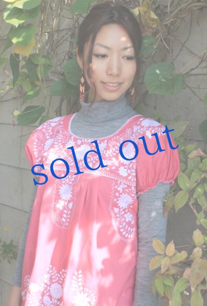 画像3: メキシコ刺繍定番チュニックワンピース (3)