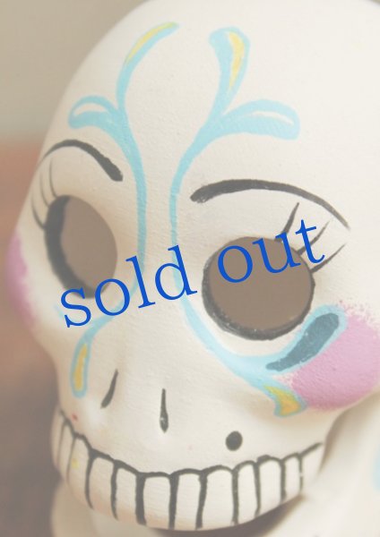 画像3: 小さな陶器のガイコツヘッド (3)