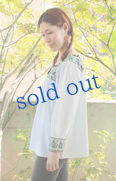 画像3: プエブラ州ナワ族の手織り刺繍ブラウス (3)