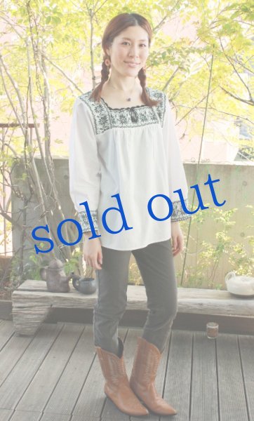 画像2: プエブラ州ナワ族の手織り刺繍ブラウス (2)