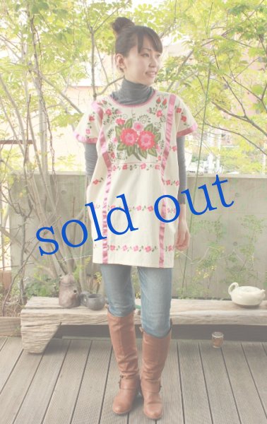 画像3: メキシコ刺繍ウィピル・チュニック (3)