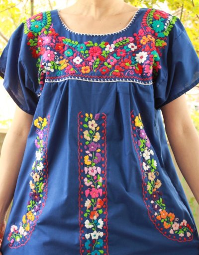 画像3: ゴージャス刺繍メキシコ定番ワンピース