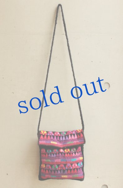 画像3: 手つむぎ・手織りウールの刺繍ポシェット (3)