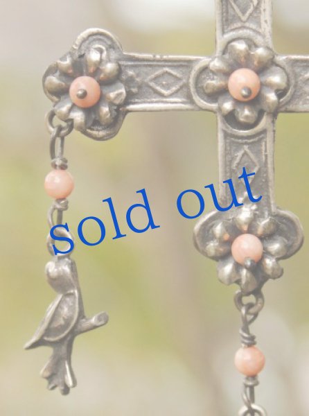 画像3: シルバーと珊瑚のクロスペンダント (3)