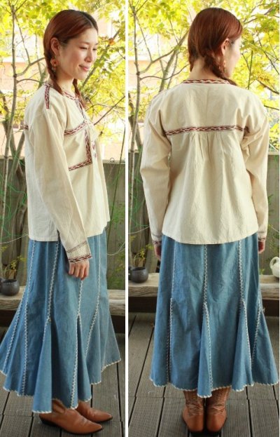 画像2: ミヘ刺繍の長袖シャツ
