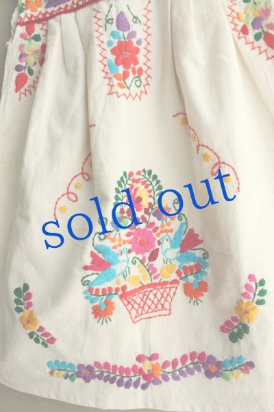 画像2: メキシコ刺繍のノースリーブワンピース (2)