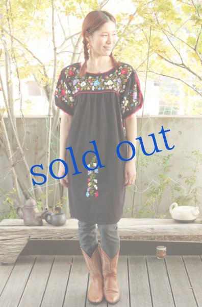 画像3: ガーゼ刺繍のチュニックワンピース (3)