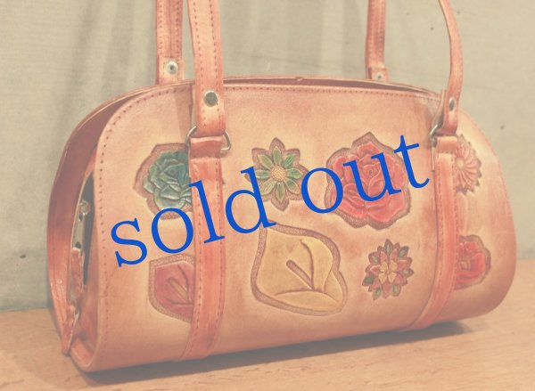 画像3: 本革・型押し・お花のバッグ（大） (3)