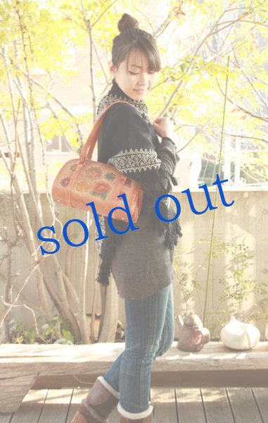 画像5: 本革・型押し・お花のバッグ（大） (5)