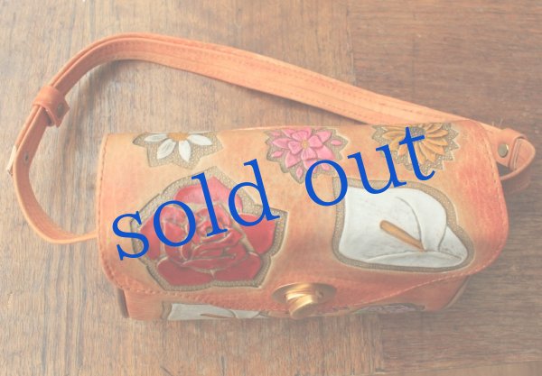 画像3: 本革・型押し・お花のドレスバッグ (3)