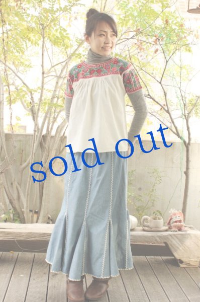 画像3: CHACHAHUANTLAミシン刺繍のブラウス (3)