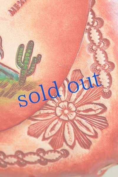 画像2: メキシカン型押し手彫り革鞄 (2)