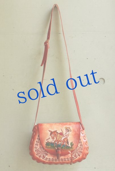 画像3: メキシカン型押し手彫り革鞄 (3)