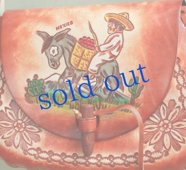 画像4: メキシカン型押し手彫り革鞄 (4)