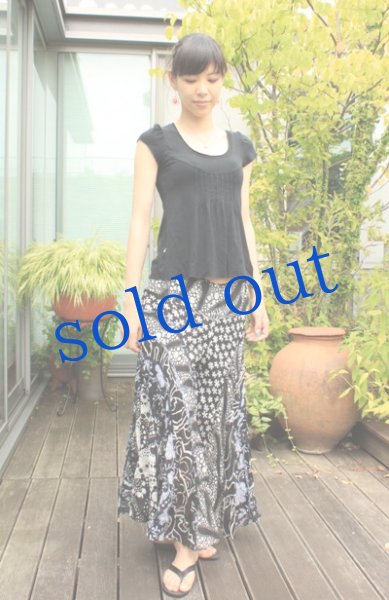 画像2: インド綿さき布のパッチワークフレアパンツ (2)