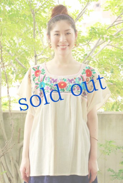 画像2: メキシコ刺繍のトップス (2)