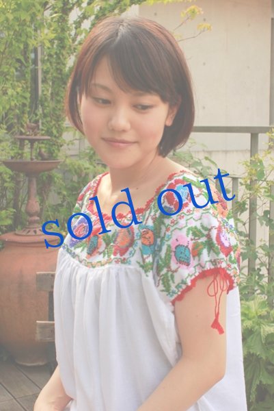 画像4: プエブラ州のビーズ刺繍ブラウス (4)