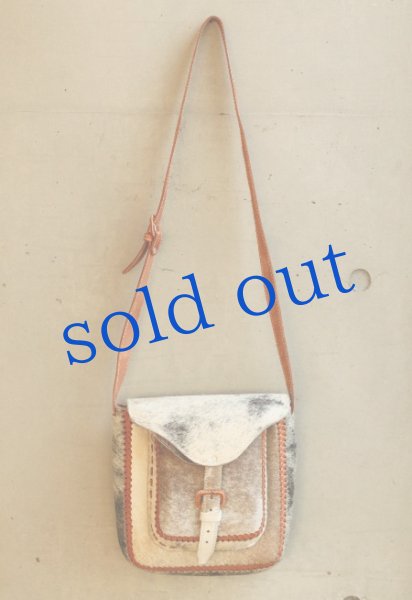 画像2: リアルファーのメキシカン本革バッグ (2)