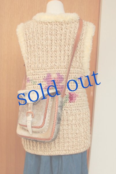 画像5: リアルファーのメキシカン本革バッグ (5)