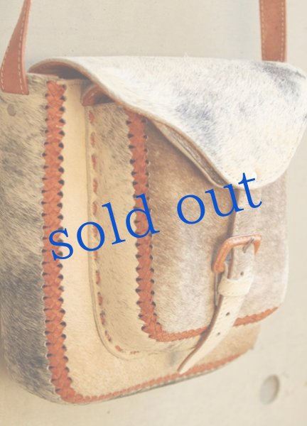 画像3: リアルファーのメキシカン本革バッグ (3)