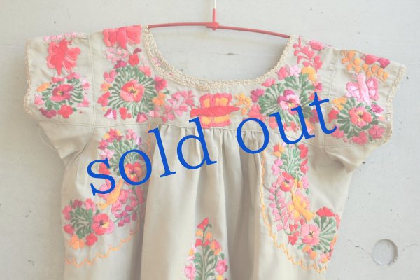 画像5: メキシコ刺繍のスモックブラウス (5)