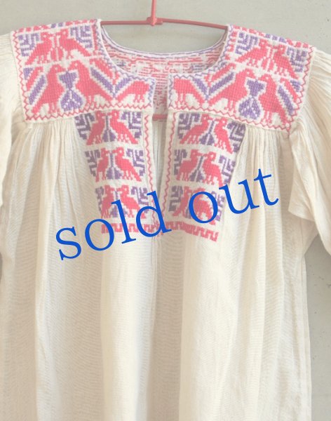 画像2: クロスステッチ刺繍キッズブラウス (2)