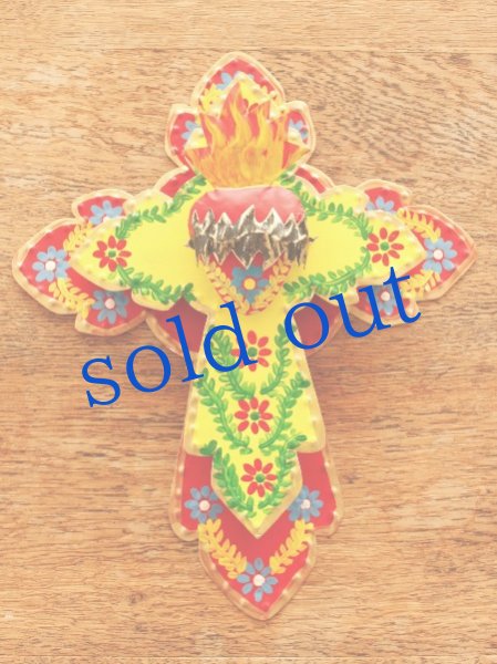 画像2: メキシカンクロス・ハートのブリキ壁掛け (2)