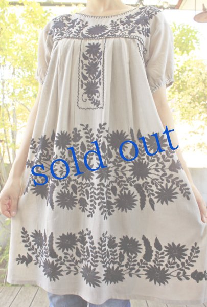 画像4: デラックス刺繍のガーゼチュニック (4)
