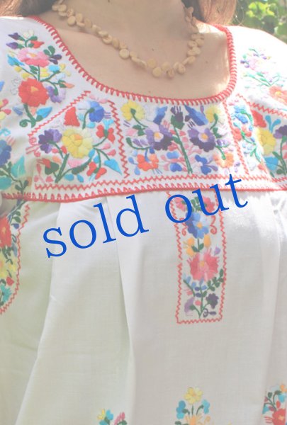 画像4: ゴージャス刺繍メキシコワンピース (4)