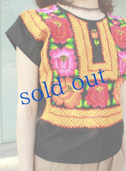 画像4: テワナの刺繍ウィピルトップス (4)