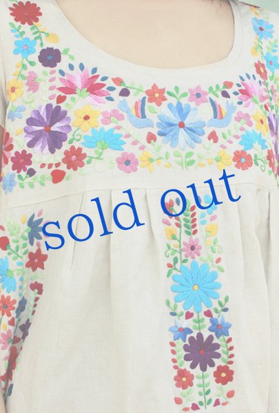 画像2: 洋服デザインの手刺繍ワンピース (2)