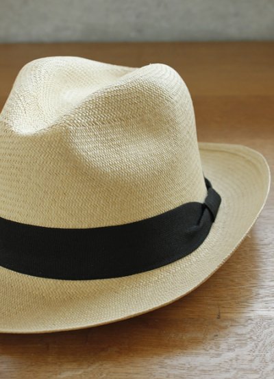 画像1: 黒リボンの本格派パナマ帽