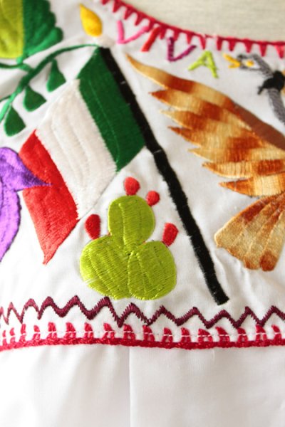 画像3: メキシカン国旗刺繍のブラウス