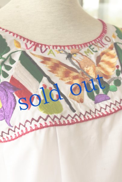 画像2: メキシカン国旗刺繍のブラウス (2)