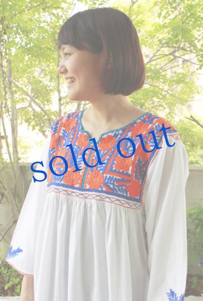 画像2: メキシコ刺繍ワンピース「チアパス」 (2)