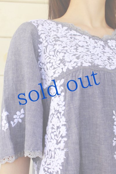 画像4: マリアさんの刺繍ダンガリー生地ワンピース (4)