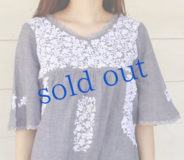 画像5: マリアさんの刺繍ダンガリー生地ワンピース (5)