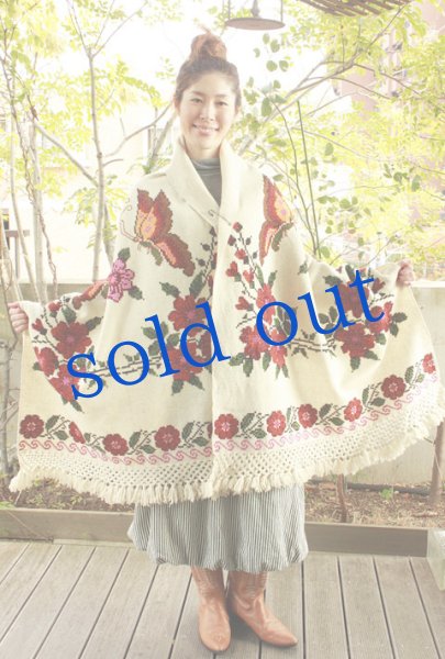 画像2: 手紬ウールの刺繍レボソシショール (2)
