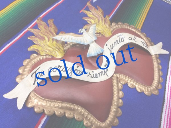 画像4: ダブルハートとリボンメッセージの壁掛け (4)