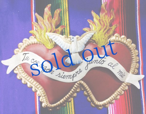 画像3: ダブルハートとリボンメッセージの壁掛け (3)