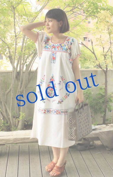 画像2: ゴージャス刺繍メキシコワンピース (2)