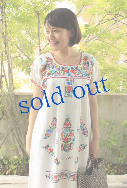 画像3: ゴージャス刺繍メキシコワンピース (3)