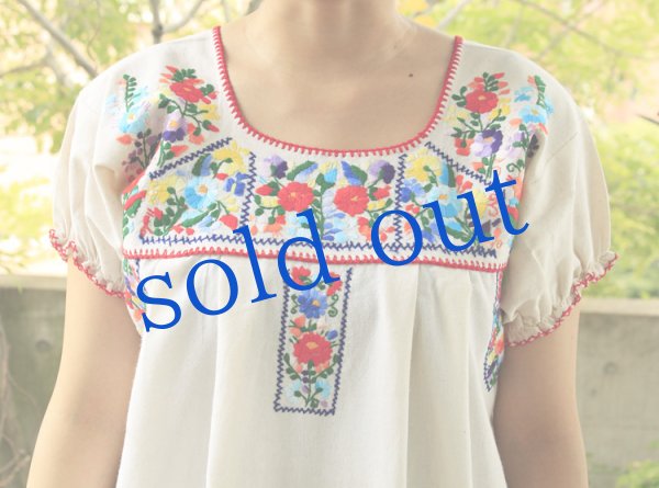 画像5: ゴージャス刺繍メキシコワンピース (5)